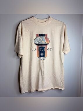 Vintage All Sport Maxweight 100% Cotton Classic Sailing Graphic Tee Large